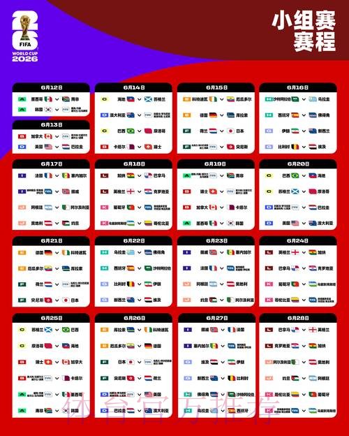 2026世界杯完整赛程 2026世界杯完整赛程